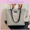 Cotton Linen Casual Tote Bag Large Capacity Handheld Bucket Style For Daily Use