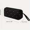 Hair Dryer Storage Bag For Travel Cute Bow Embroidery Quilted Hair Tools Waterproof Zipper Cosmetic Bags