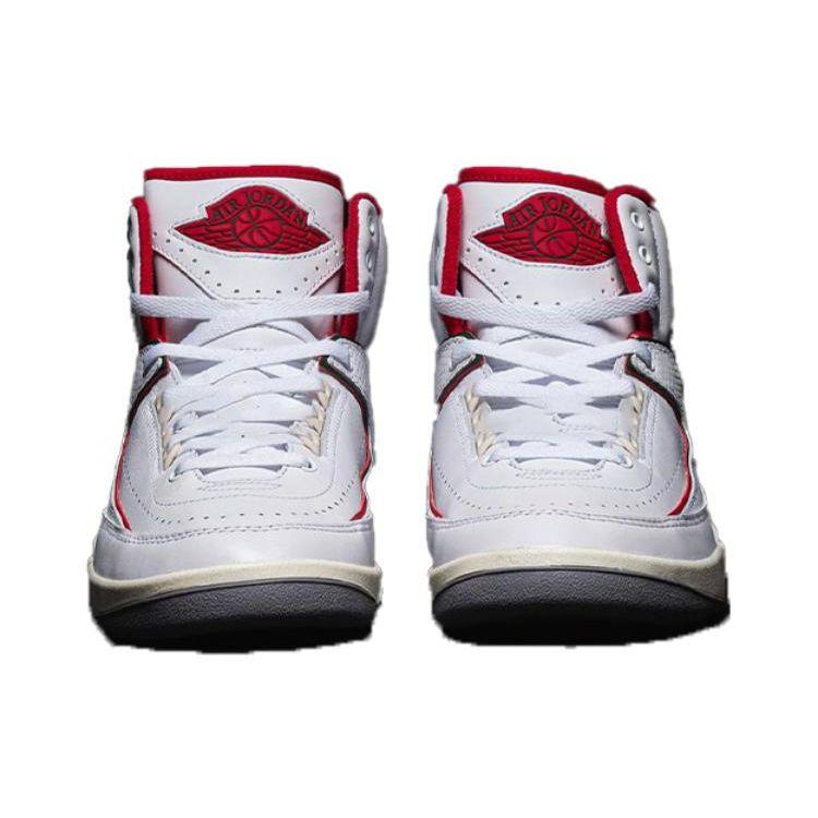Air Jordan 2 Retro GS Origins Kinder-Sneakers Weiß Fire-Red Fir DQ8562-101