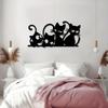 1 pièce Décoration Murale Métallique Chat Noir Minimaliste Moderne Suspendu pour Salon Chambre Cuisine Jardin Maison