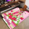 Princess Strawberry Design Area Rug Personalized Name- Non-Slip, Soft & Cozy Floor Mat for Living Room, Office - Indoor/Outdoor Carpet