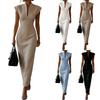 Women Formal Pencil Dress V Neck Sleeve Work Office Dresses Long Bodycon Elegant Business Midi Dress