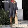 JPNTKY Women's Fashion Summer Spring Solid Color Print Casual Dresses