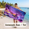 Personalized Beach Towel,GTA Custom Printed Name Text, Super Absorbent Towel For Beach Vacation