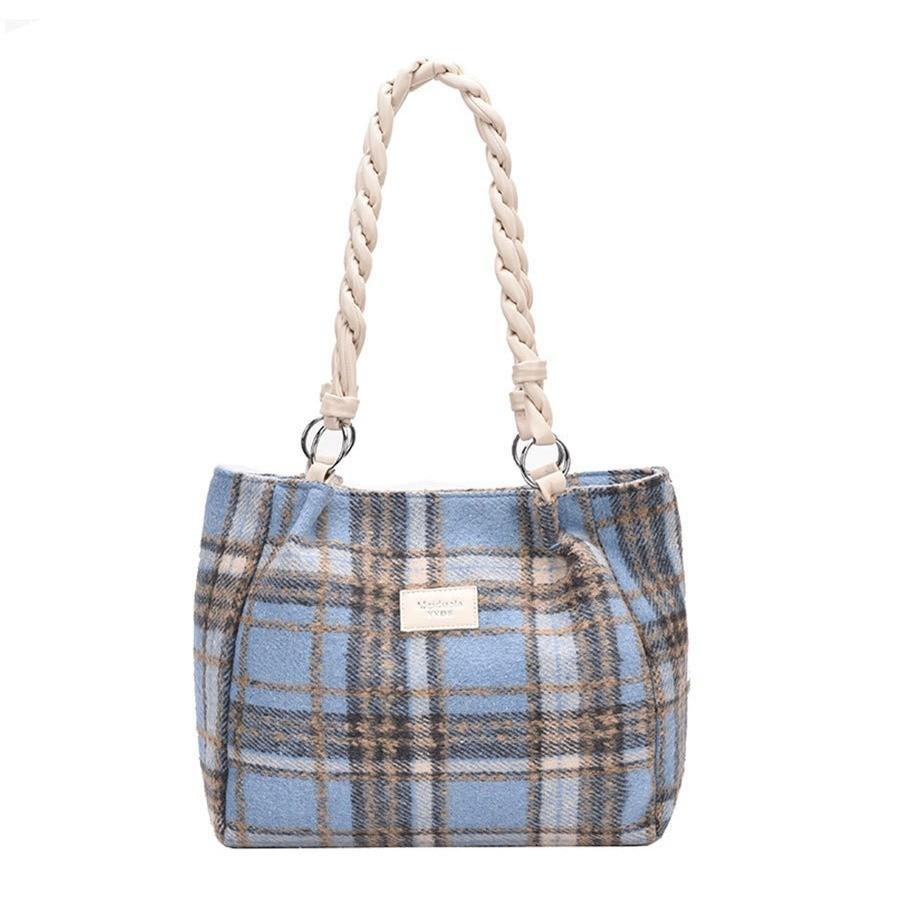 Large Capacity Plaid Street Style Tote Bag For Women With High-end Feel 2023 New Autumn Winter Handbag