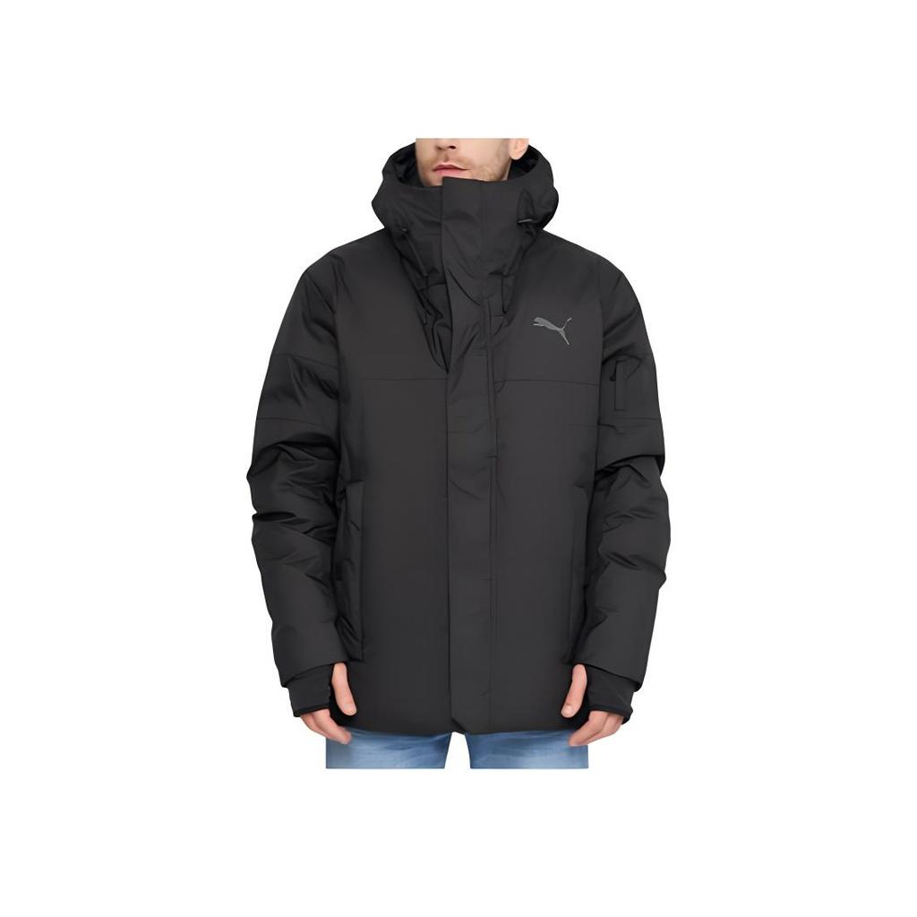 Puma Doudoune à capuche zippée imprimée logo couleur unie Homme Vestes Noir 848286-01