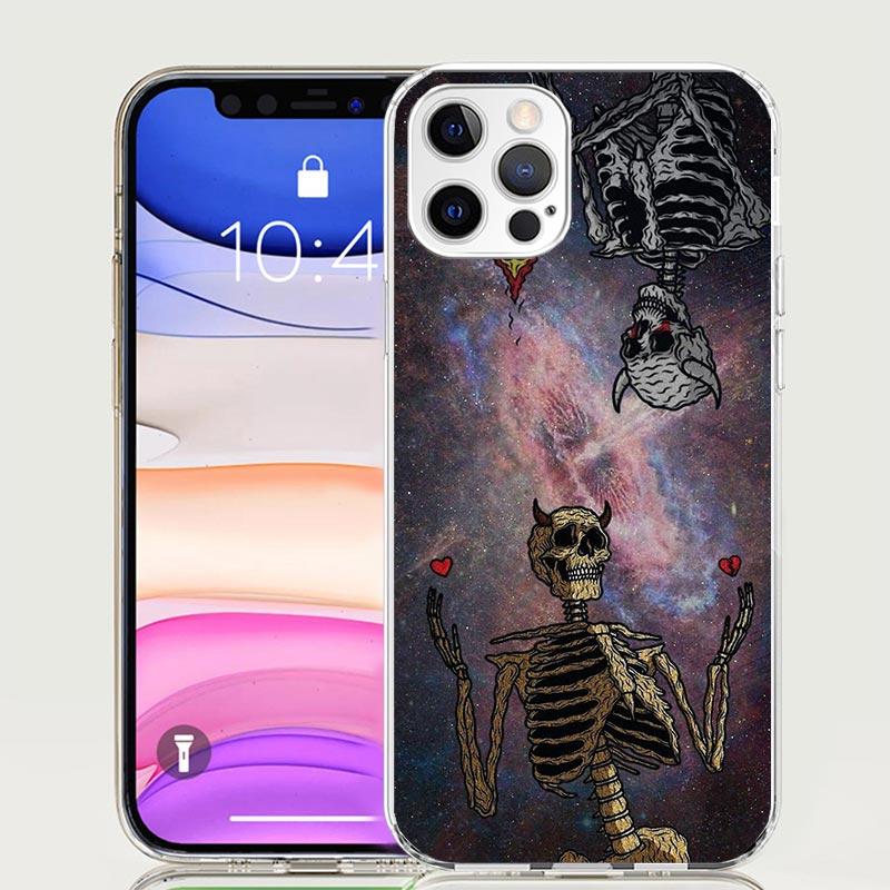 Anatomy Skeleton Heart Lovey Kiss Phone Case For iPhone 18 17 Air 16 15 Plus 11 14 Pro Max 13 Mini 12 7 8 + SE Pattern Art Customiz
