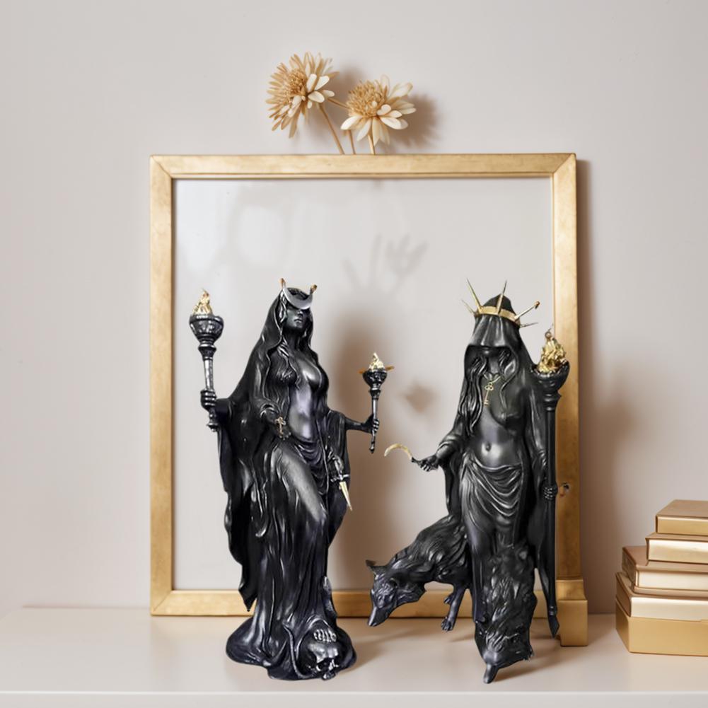 Hekate Niktipolos Sculpture Wear Resist The Witch of Night Statue Multi-Purpose Hecate Resin Sculpture Ornament Halloween Gifts