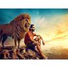 New 5D DIY Animal Diamond Painting Lion Diamond Embroidery Sunset Cross Stitch Full Round Drill Home Decor Manual Gift