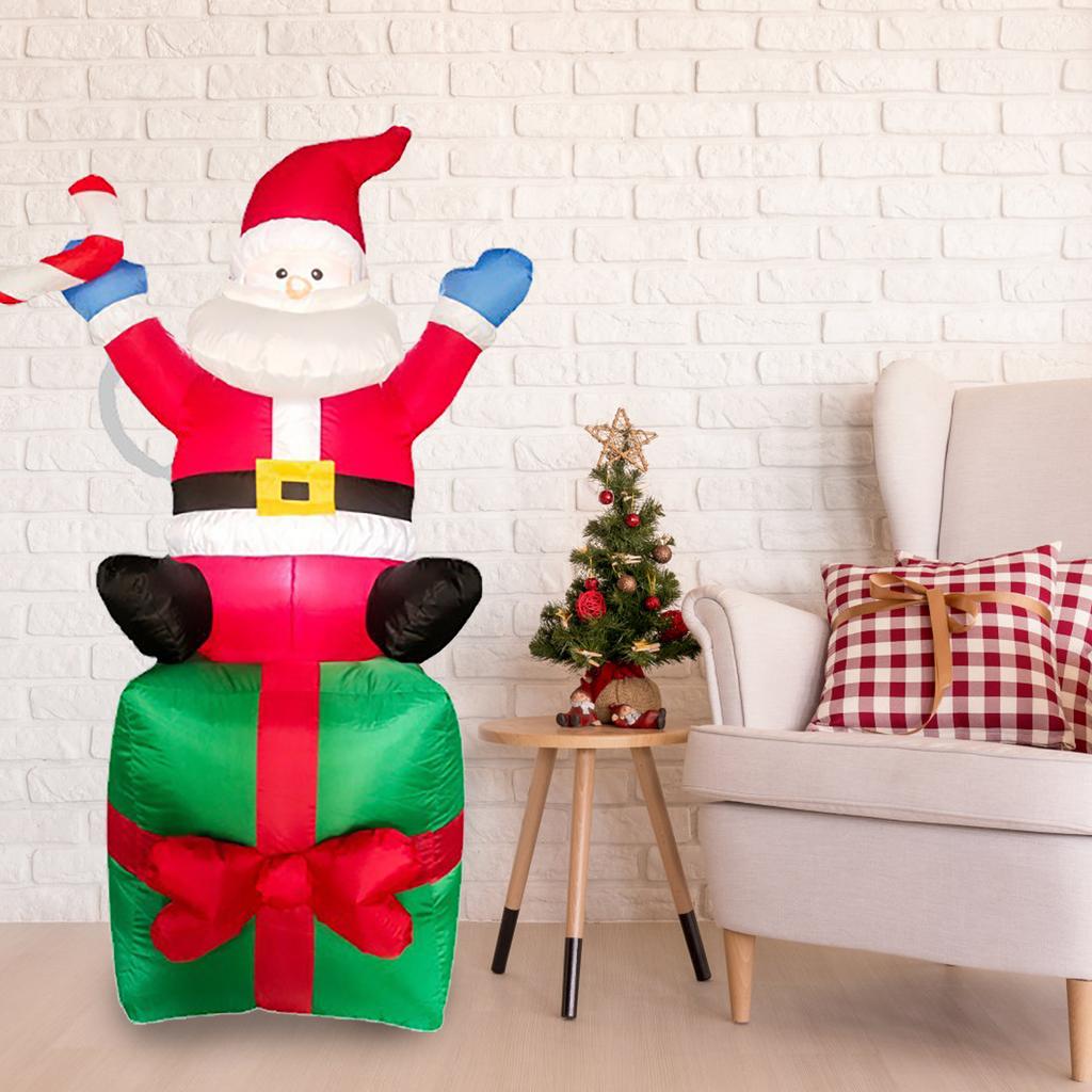 Inflatable Father Christmas 1.8m  5.9ft Polyester Cloth Waterproof LED Light Blow Up Father