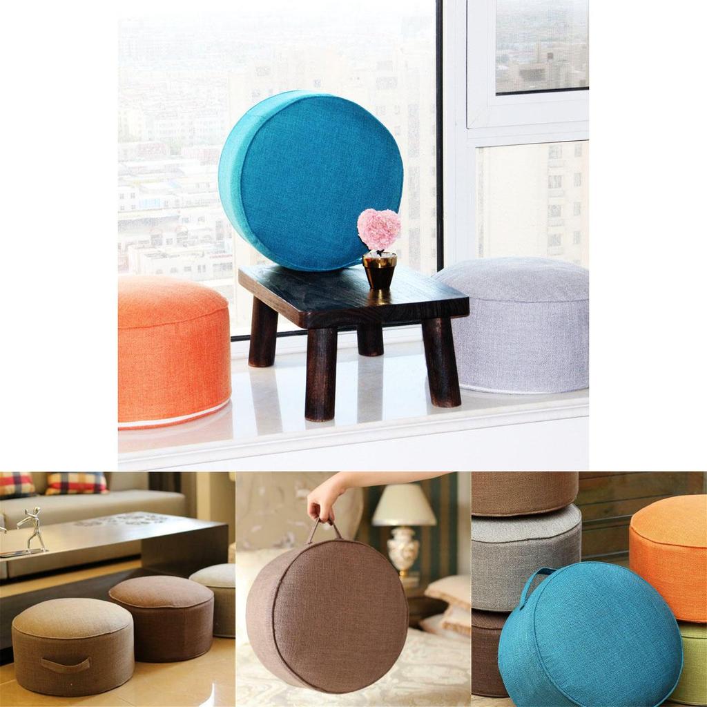 Tatami Round Floor Pillow Seat Comfortable Cotton Linen Cushion For Relaxation
