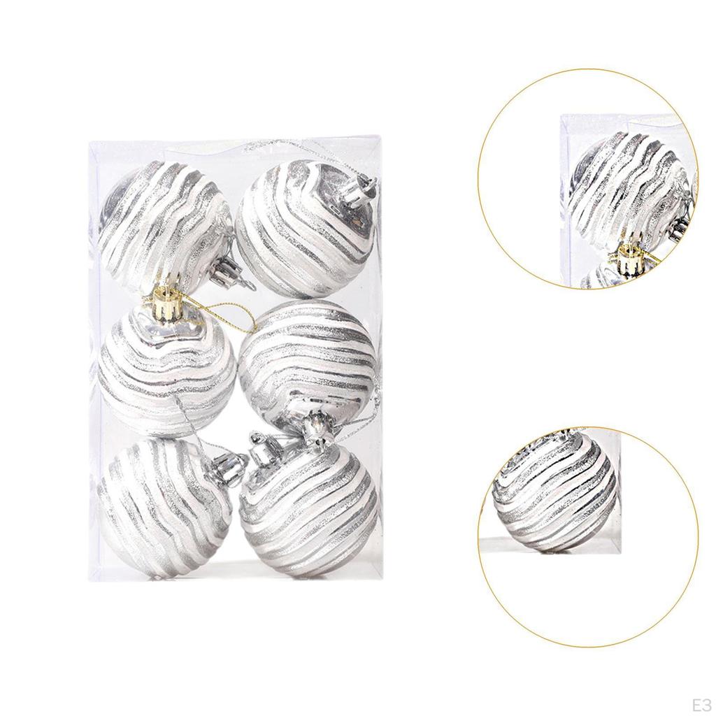 6 Pieces Christmas Balls Tree Decorations Lightweight Polypropylene Suitable for Party