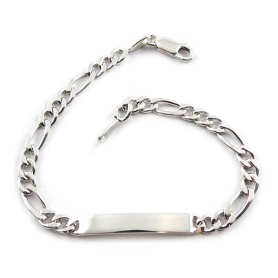 [L3823] – Rhodinierte Panzerkette „Identity“ aus Silber – 18 cm, 4 mm