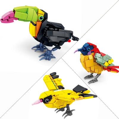 Blocchi da costruzione 3D di animali dei cartoni animati Giocattolo educativo per bambini Decorazione realistica da scrivania Regalo creativo ideale per maschi e femmine