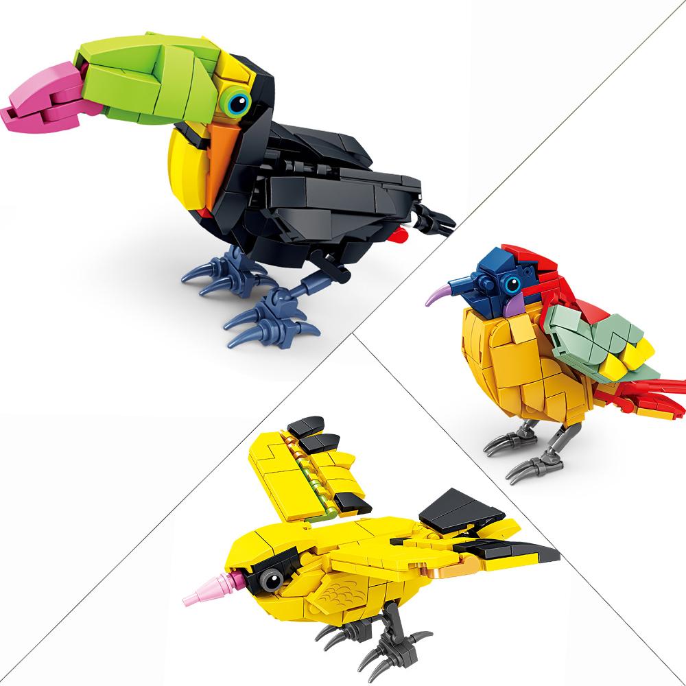 3D Cartoon Animal Building Blocks Educational Toy for Kids Lifelike Desk Decoration Creative Male and Female Gift Ideal Present