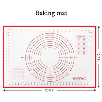 Silikon-Backmatte, extra große Antihaft-Backmatte mit Messskalen – auch ideal zum Ausrollen von Pizzateig.