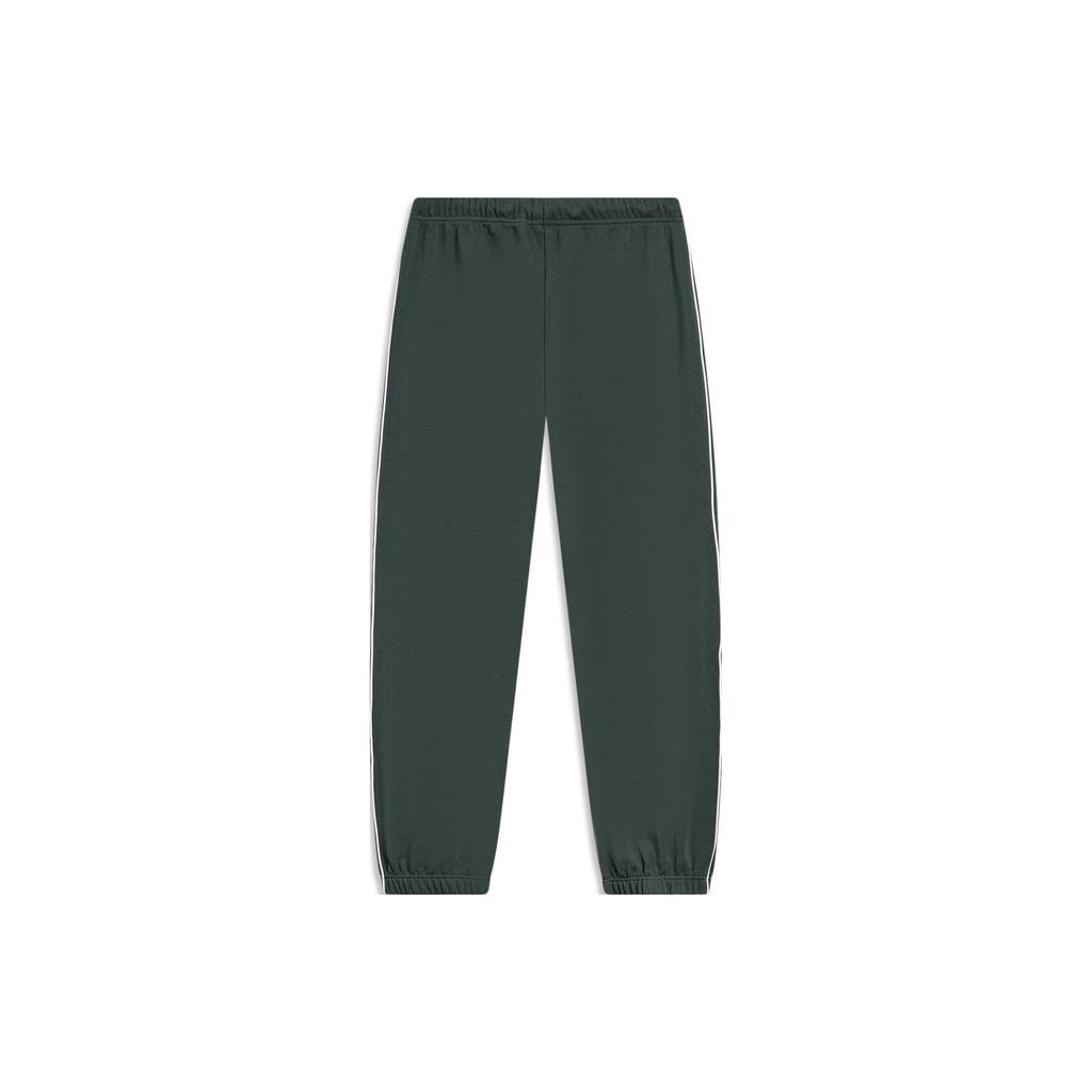 Li Ning Badfive Leisure Tea Letter Print Cuffed Loose Knit Sports Pants Men Bottoms Dark-Green AKLTD05-2