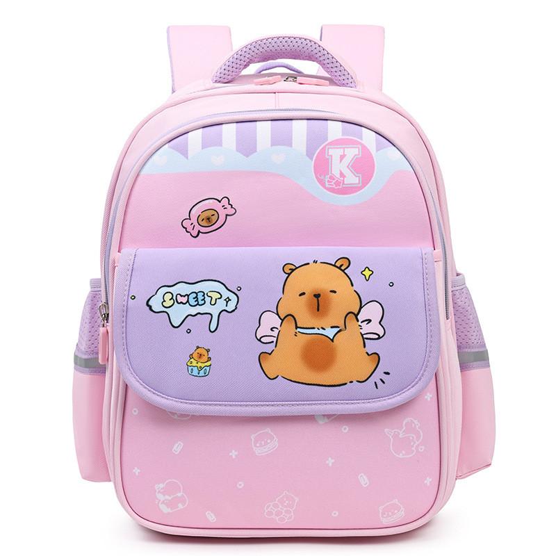 Kids Cartoon Capybara Lightweight Kindergarten Backpack For Student Days School