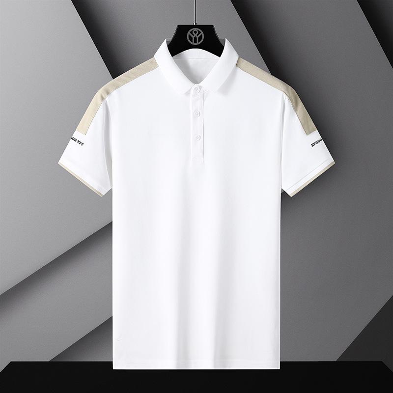Erkek Yaz Polo Gömlek T-Shirt Iş Rahat Nefes Tee Düz Renk Gevşek Rahat Yaka Kısa Kollu Gömlek