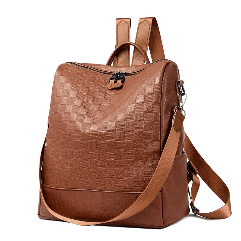 Fashion Backpack Female Soft Leather Rucksack Women Shoulder Bag Ladies Travel Back Pack Large Capacity Dayback Bookbag for Girl