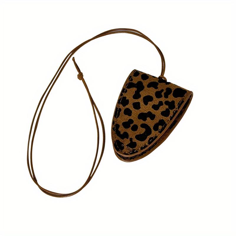 Leopard Print Leather Neck Hanging Sunglasses Clip Glasses Chain Storage Necklace Women's Hanging Rope Sweater Chain