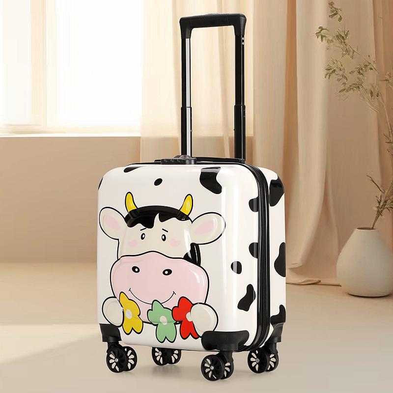 18" Cartoon Unisex Children's Spinner Luggage with Combo Lock & Wheels for Students