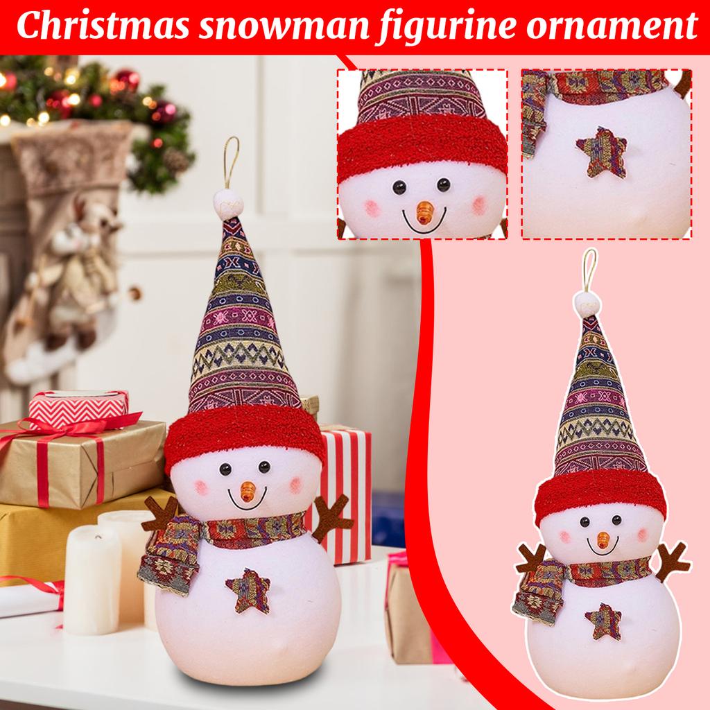 Christmas Snowman Figurine Plush Toy Scene Props