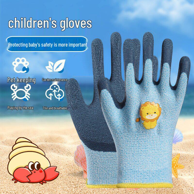 Kids' Anti-Slip Rubber Gardening and Sports Gloves: Wear-Resistant, Anti-Puncture, and Protective for Outdoor Activities.