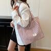 Korean Striped Shoulder Bag Large-Capacity Versatile Casual Tote Bag For Women
