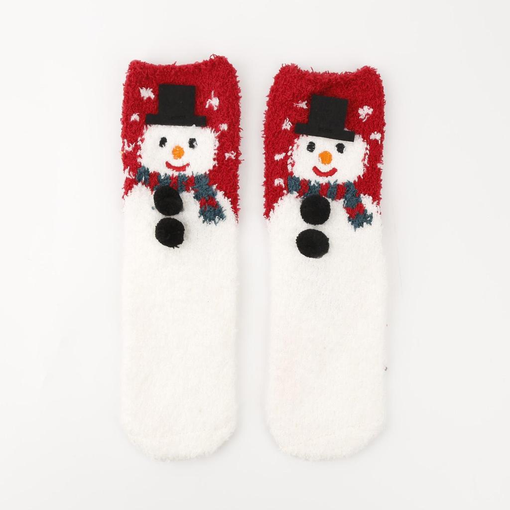 Christmas Cartoon Coral Fleece Sleep Socks - Thickened Velvet-Lined Floor Socks