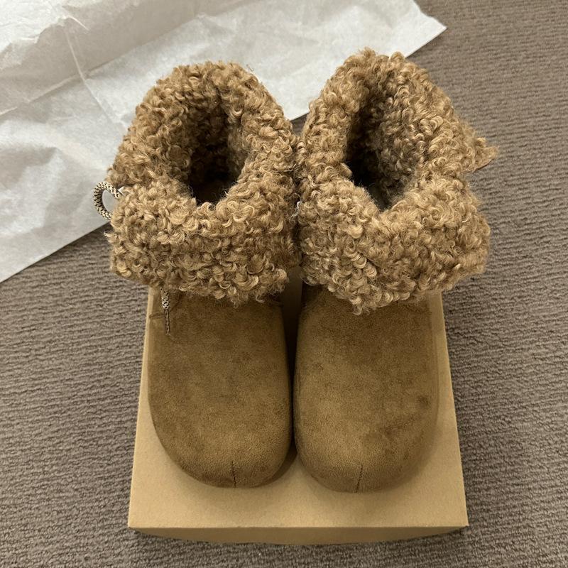 Women's Elastic Thick Soles Winter Fur One Warm Anti-cold Padded Snow Boots Non-slip Wear Casual Sports Martin Cotton Boots