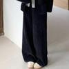 Korean Fashion Denim Blazer Wide Leg Pants Two Piece Set Women Spring Autumn Office Suit