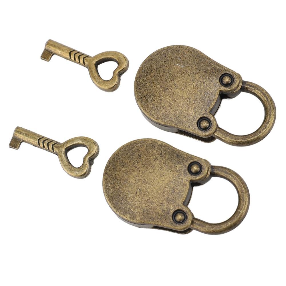 2sets Bronze Bear Shaped Padlock Zinc Alloy Storage Cabinet Padlock  For Storage Box