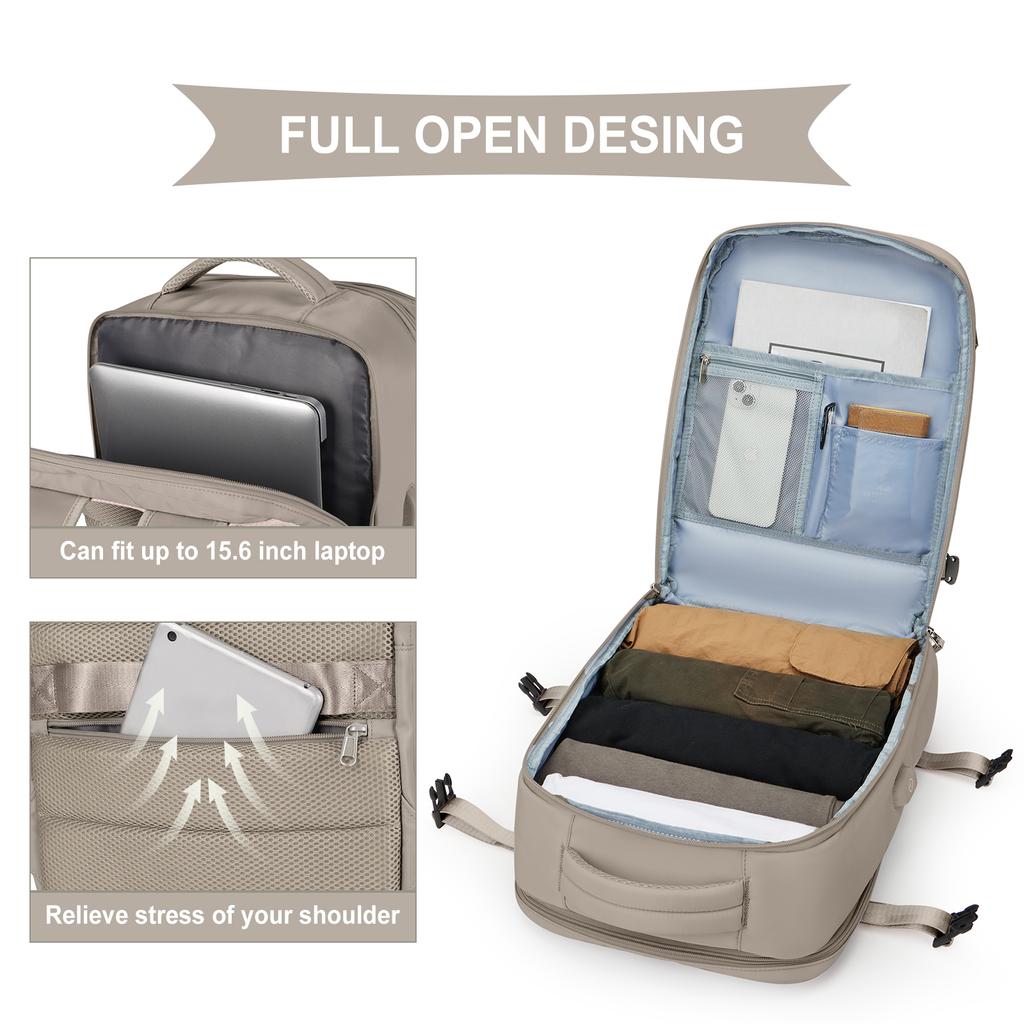 Travel Backpack for Men Women, 40L Flight Approved Carry On Hand Luggage, Anti-Theft Business Laptop Large Daypack Weekender Bag