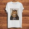 Wanted Maine Coon CatsBlue Cat Criminal Funny Meow TshirtWhite Casual Short TShirtUnisex TeeNocracking Breathable Print