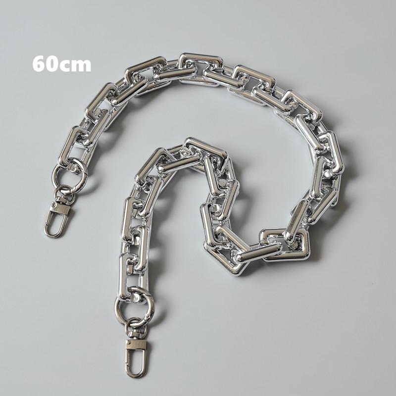 

Новая модная женская цепочка для аксессуаров, съемная замена, крутой серебряный акриловый ремешок, женский плечевой ремень «сделай сам», твердая цепочка из смолы 60CM серебряный