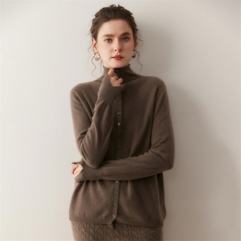 Lekasha Women's Cashmere Cardigan: Autumn/Winter 2026 Collection - Fashionable Thickened Sweater.