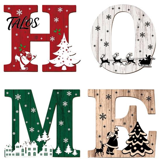 Holiday Atmosphere Home Accents 4Pcs/Set Rustic HOME Sign, Christmas Wooden Wall Decor 2D Flat Decorative Seasonal Signs for Door Snowflake