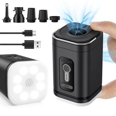 Mini Compresseur d'Air Électrique Portable Sans Fil Pompe à Gonflage/Déflation Rapide avec Lumière LED pour Canapé Matelas Bouée