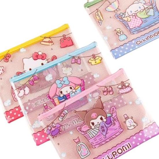 

Cinnamon Hello My Kuromi Mesh Transparent Information Double File Tuition Contact Document Cross Stitch Unofficial Dog, Kitty, Melody, 4-Piece Bag,