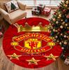 Tappeto Rotondo con Motivo Manchester United F.C, Tappetino da Interno/Esterno, per Picnic, Sala Giochi, Camera da Letto, Ufficio, Soggiorno, Tappeto Decorativo per la Casa, Regalo di Compleanno