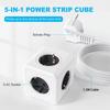 European Elug Cube Power Strip With 5 AC Multi-hole Power Sockets And 1.4m Extension Cable Extension Wall Outlet 3680W 16A 250V
