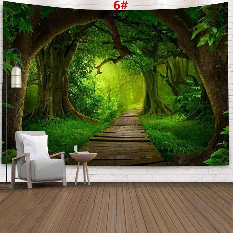 Home Decor Tapestry Beautiful Landscape Sunlight Through Forest Wall Sofa Bedroom Dorm