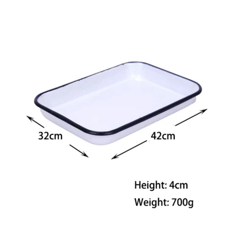Enamel Rectangle Dish Plate, Rectangle Tray