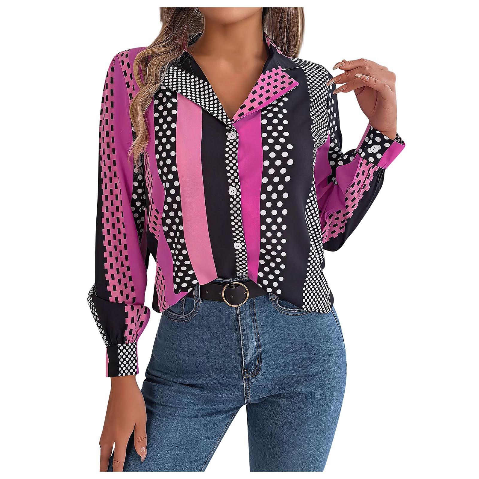 

Женская И Зимняя Повседневная Универсальная Контрастная Полосатая Рубашка с Длинным Рукавом и Воротником-Костюмом L