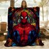 1PC Stained Glass SpiderMan Outdoor Blanket Lightweight Flannel, Soft & Warm, All-Season Use for Sofa, Outdoor, Camping, Living Room, Office36