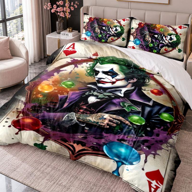 Joker 3Pcs Bedding Set Duvet Cover With Two Pillowcases For Bedroom Home Decoration