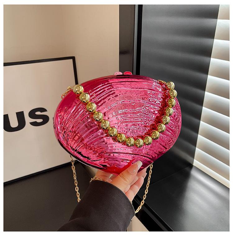 Single-shoulder Crossbody Bag, Shell Acrylic Bag, Fashionable Wedding Banquet Handbag