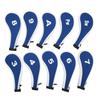 10pcs Golf Iron Head Cover with Number Printing Neoprene Zippered Golf Club Irons Covers Royal Blue