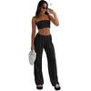 2025 Hot-Selling Women's Sexy Casual Strapless Top & Long Pants Spring/Summer Two-Piece Set